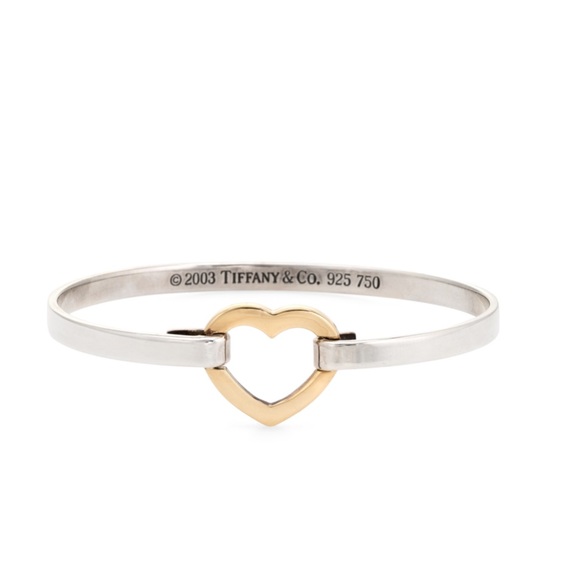 Tiffany & Co. Jewelry - TIFFANY & CO 18k Gold Sterling Silver Heart Bangle
